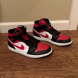 Nike Air Jordan Mid Black and Red Sneakers